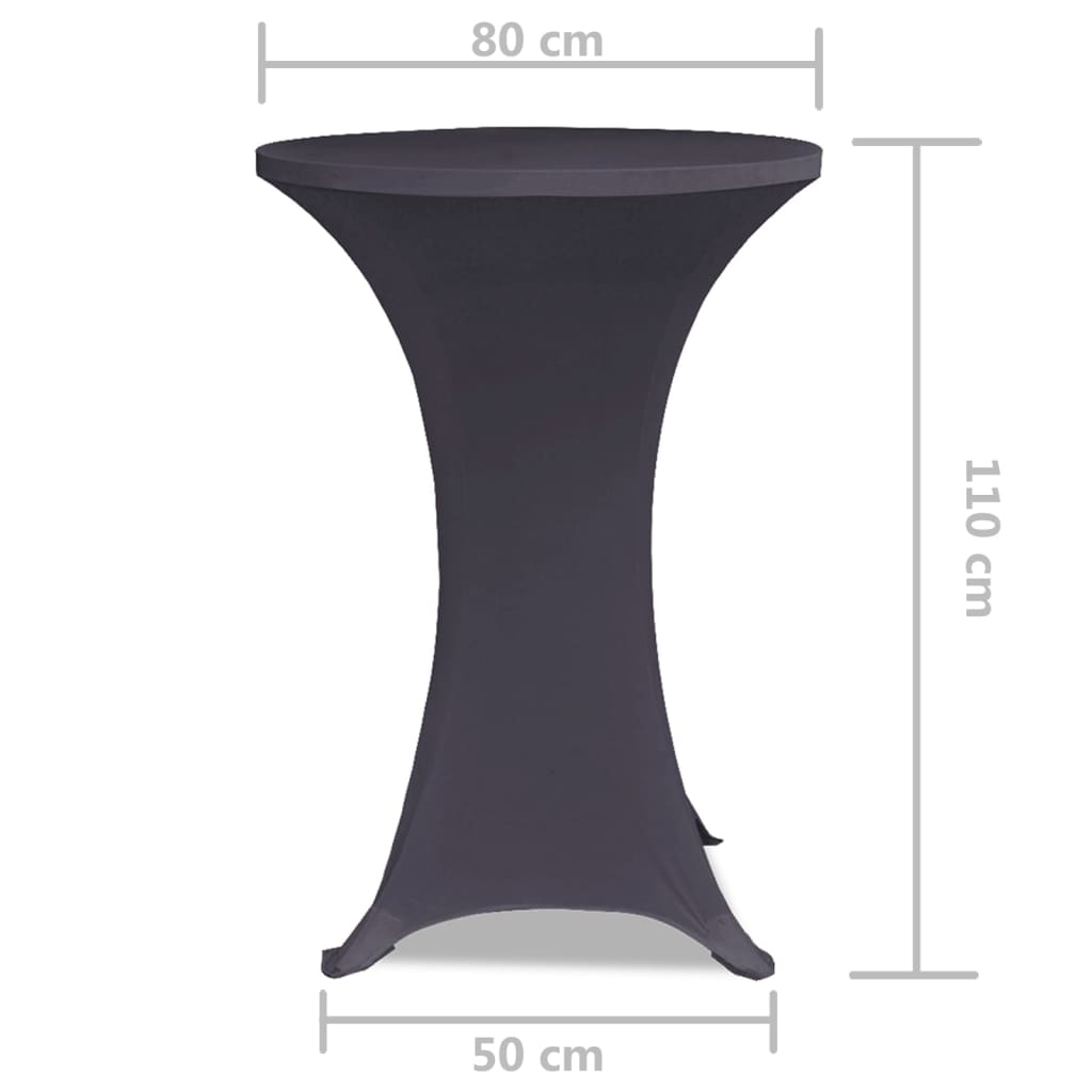 vidaXL Strečový návlek na stůl 2 ks 80 cm antracitový