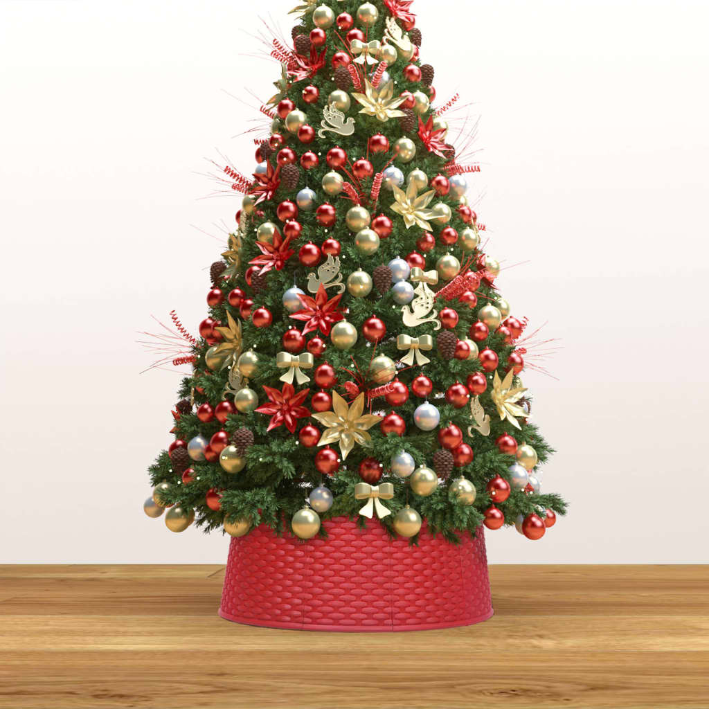 vidaXL Podložka pod vánoční stromek červená Ø 54 x 19,5 cm