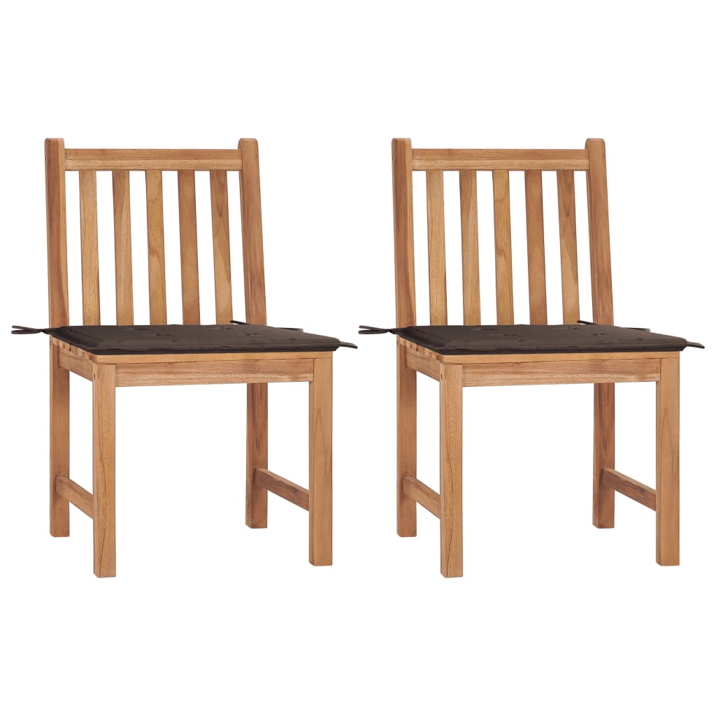 vidaXL Zahradní židle 2 ks s poduškami masivní teakové dřevo
