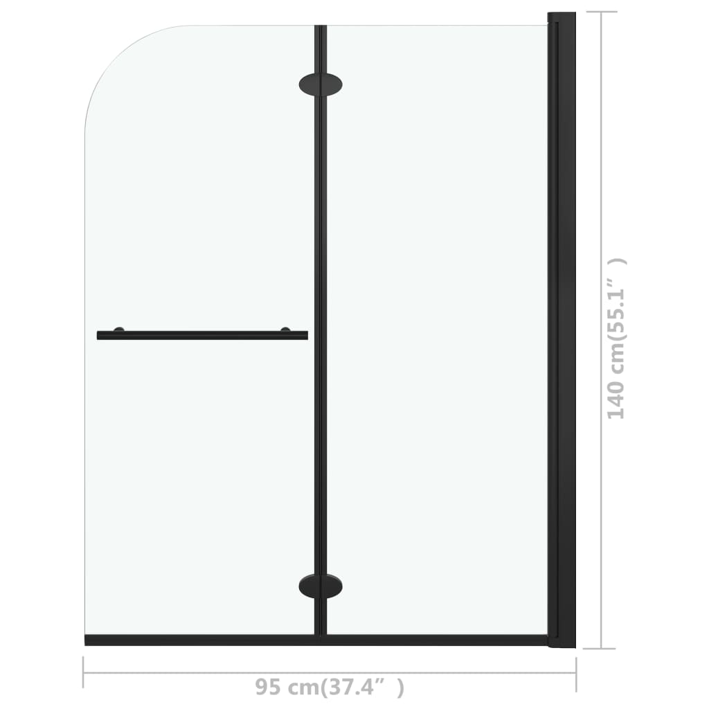 vidaXL Skládací sprchový kout se 2 panely ESG 95 x 140 cm černý