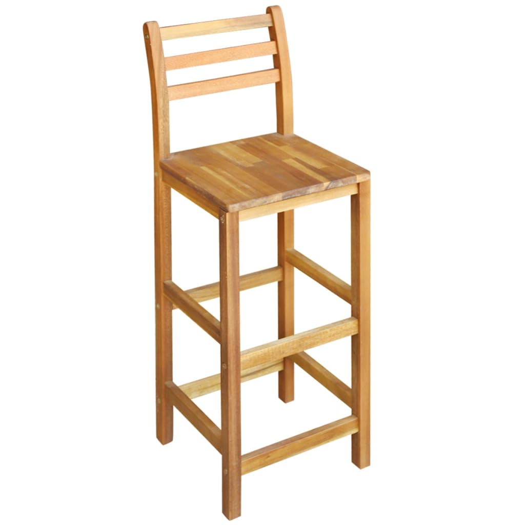vidaXL Barový stůl a židle masivní akáciové dřevo sada 3 kusy