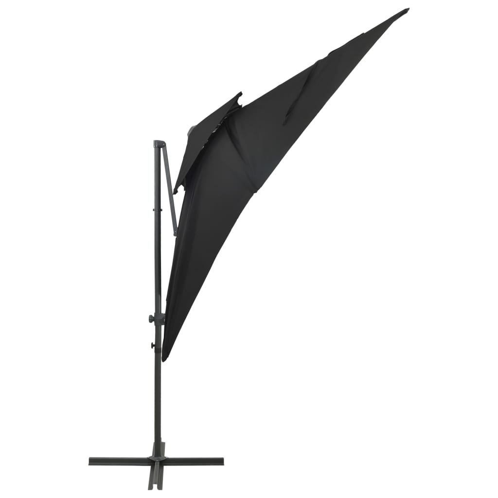 vidaXL Konzolový slunečník s dvojitou stříškou černý 250 x 250 cm