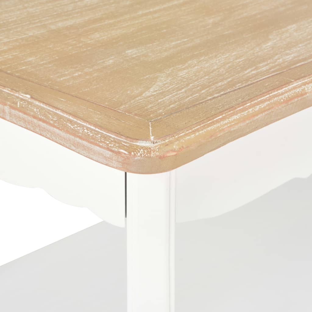 vidaXL Konferenční stolek bílý a hnědý 87,5x42x44 cm masivní borovice