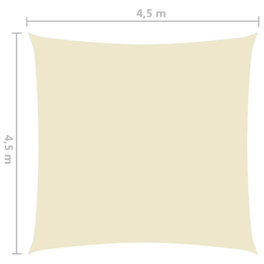 vidaXL Stínící plachta oxfordská látka čtvercová 4,5 x 4,5 m krémová