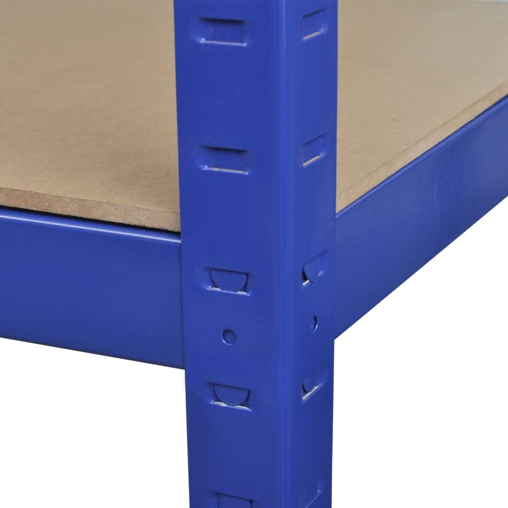 vidaXL 5patrový úložný regál modrý ocel a kompozitní dřevo