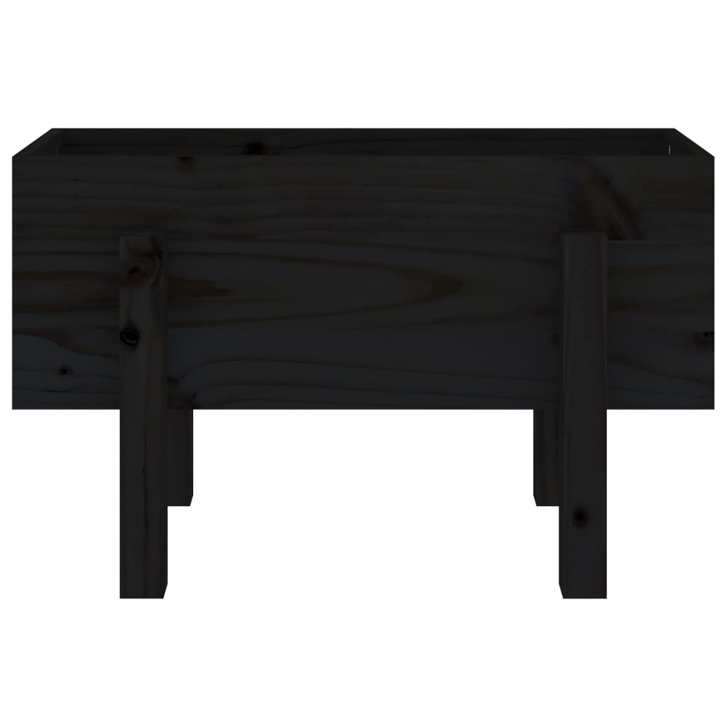 vidaXL Zahradní truhlík černý 62 x 30 x 38 cm masivní borové dřevo