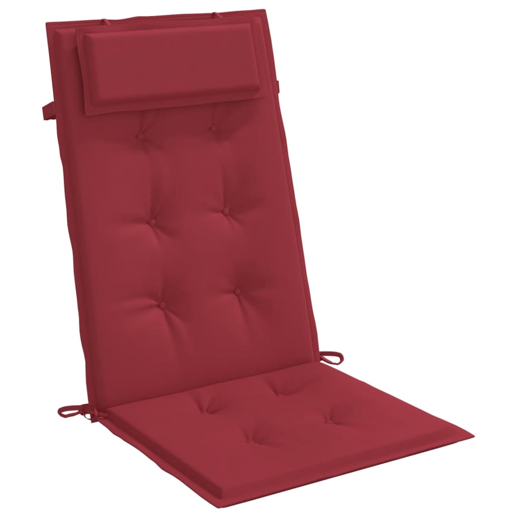 vidaXL Podušky na židli s vysokým opěradlem 2 ks vínové látka oxford