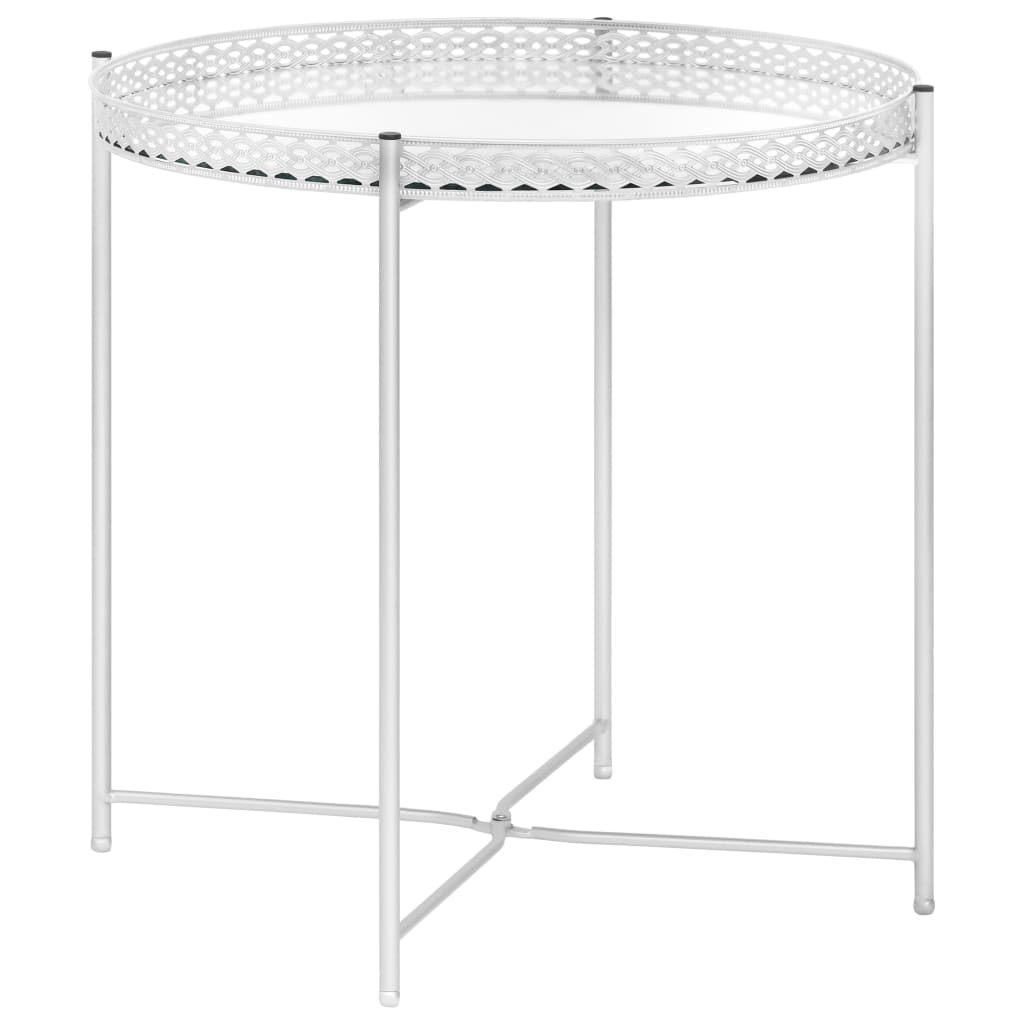 vidaXL Odkládací stolek stříbrný 40 x 40 x 41 cm sklo