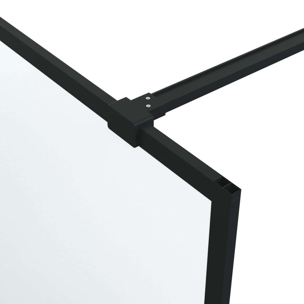 vidaXL Sprchová zástěna walk-in černá 115 x 195 cm mléčné ESG sklo