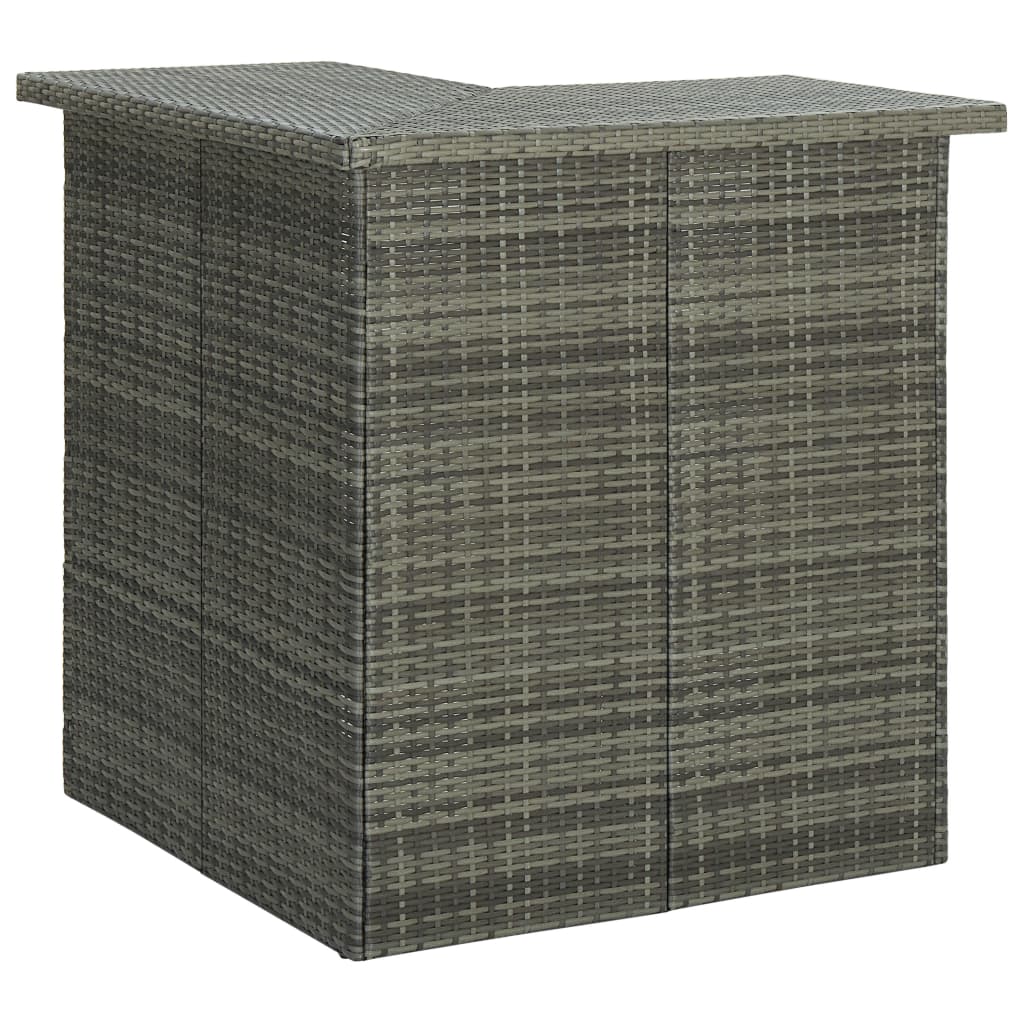 vidaXL Rohový barový stolek šedý 100 x 50 x 105 cm polyratan