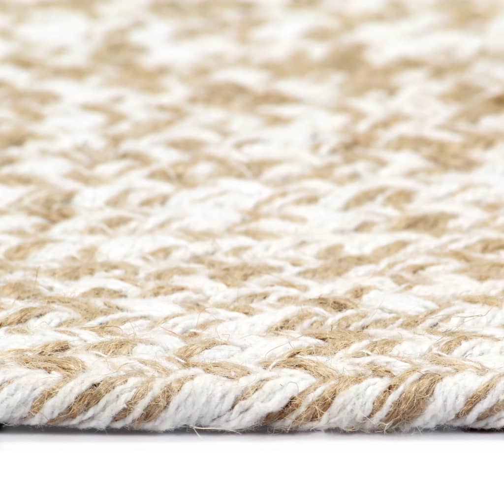 vidaXL Ručně vyrobený koberec juta bílohnědý 180 cm