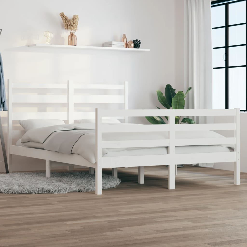 vidaXL Rám postele masivní borovice 160 x 200 cm bílý
