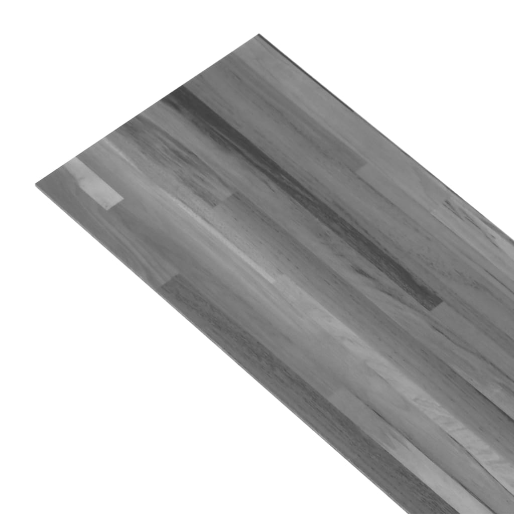 vidaXL Podlahová krytina PVC 4,46 m² 3 mm samolepicí pruhovaná šedá