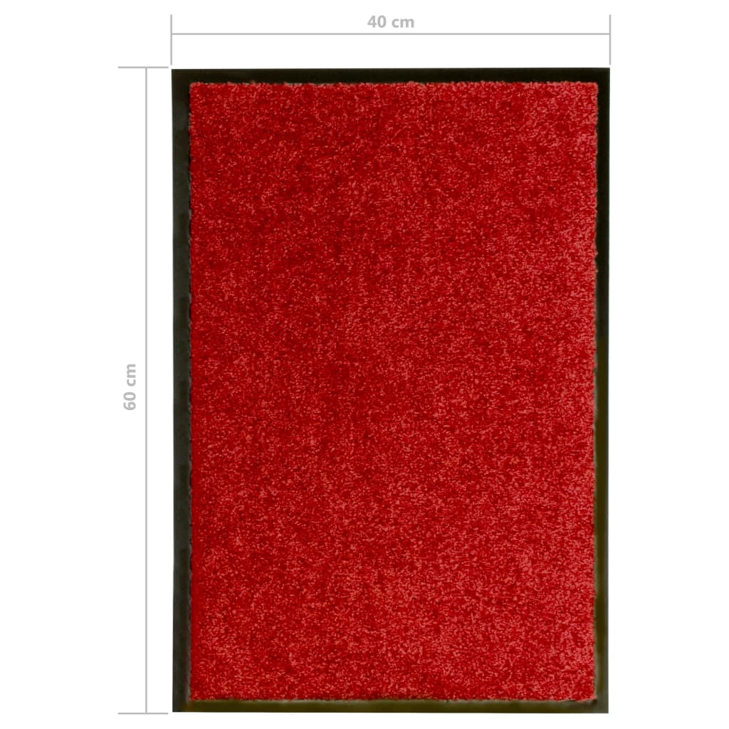 vidaXL Rohožka pratelná červená 40 x 60 cm