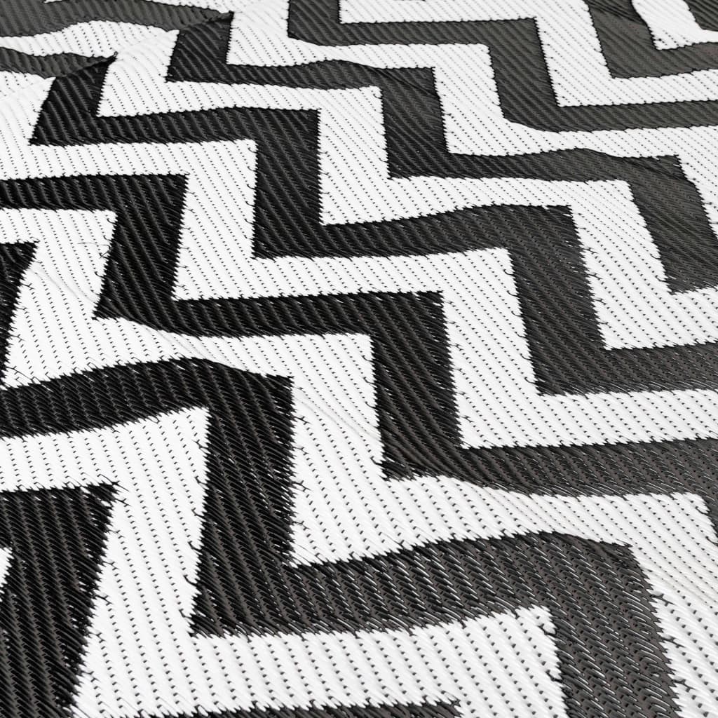 Bo-Camp Venkovní koberec Chill mat Wave 2 x 1,8 m M černý a bílý