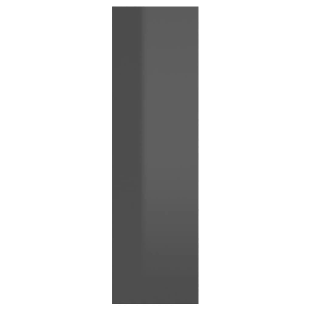 vidaXL Nástěnná police šedá s vysokým leskem 75x16x55 cm dřevotříska