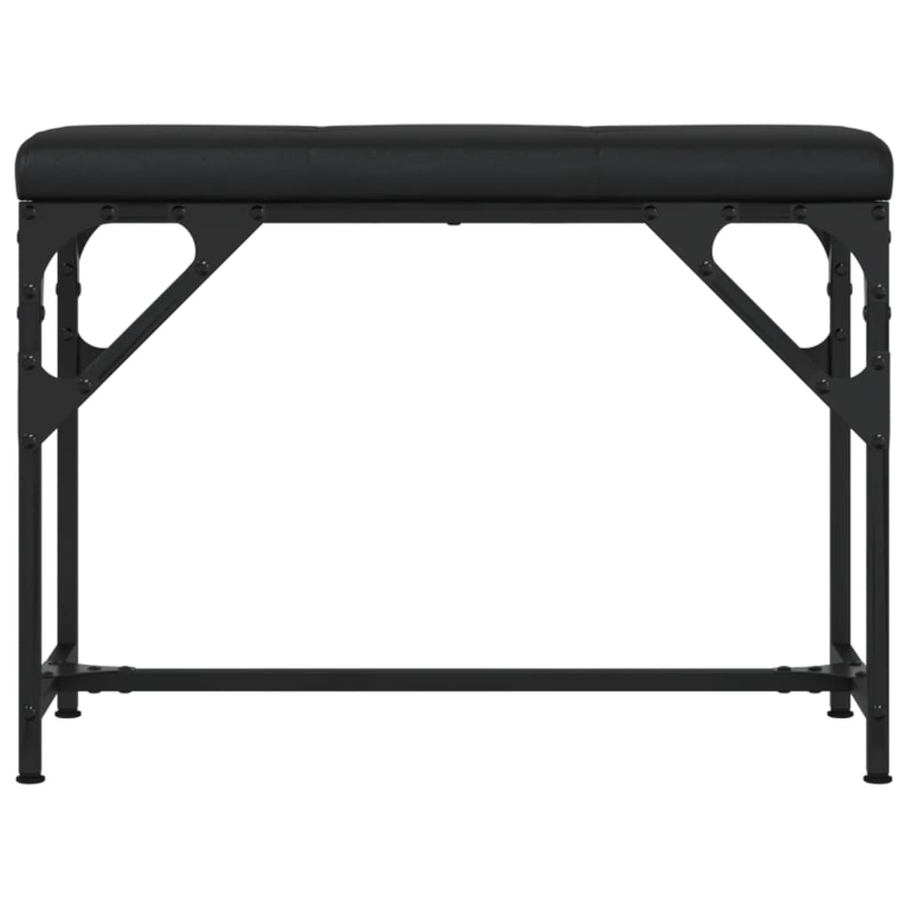 vidaXL Jídelní lavice černá 62 x 32 x 45 cm ocel a umělá kůže