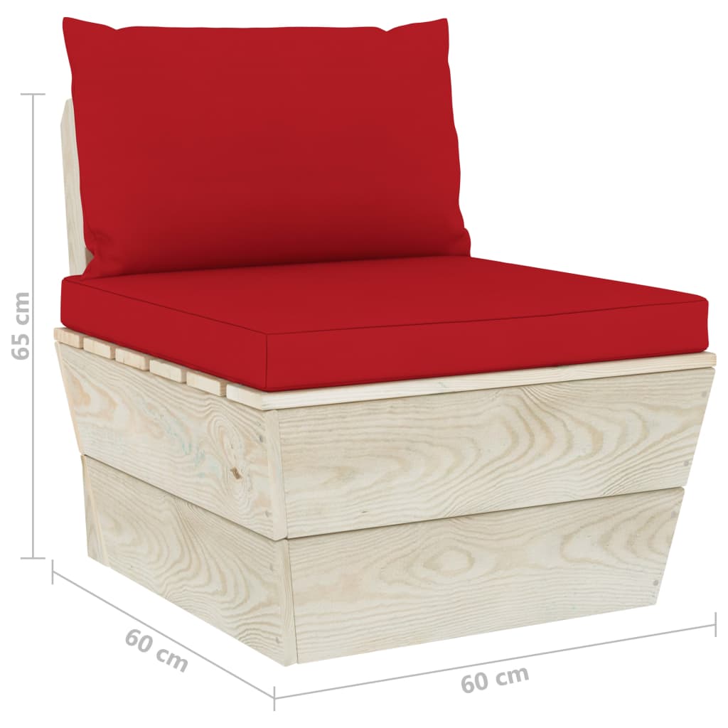 vidaXL 4dílná zahradní sedací souprava z palet podušky smrkové dřevo