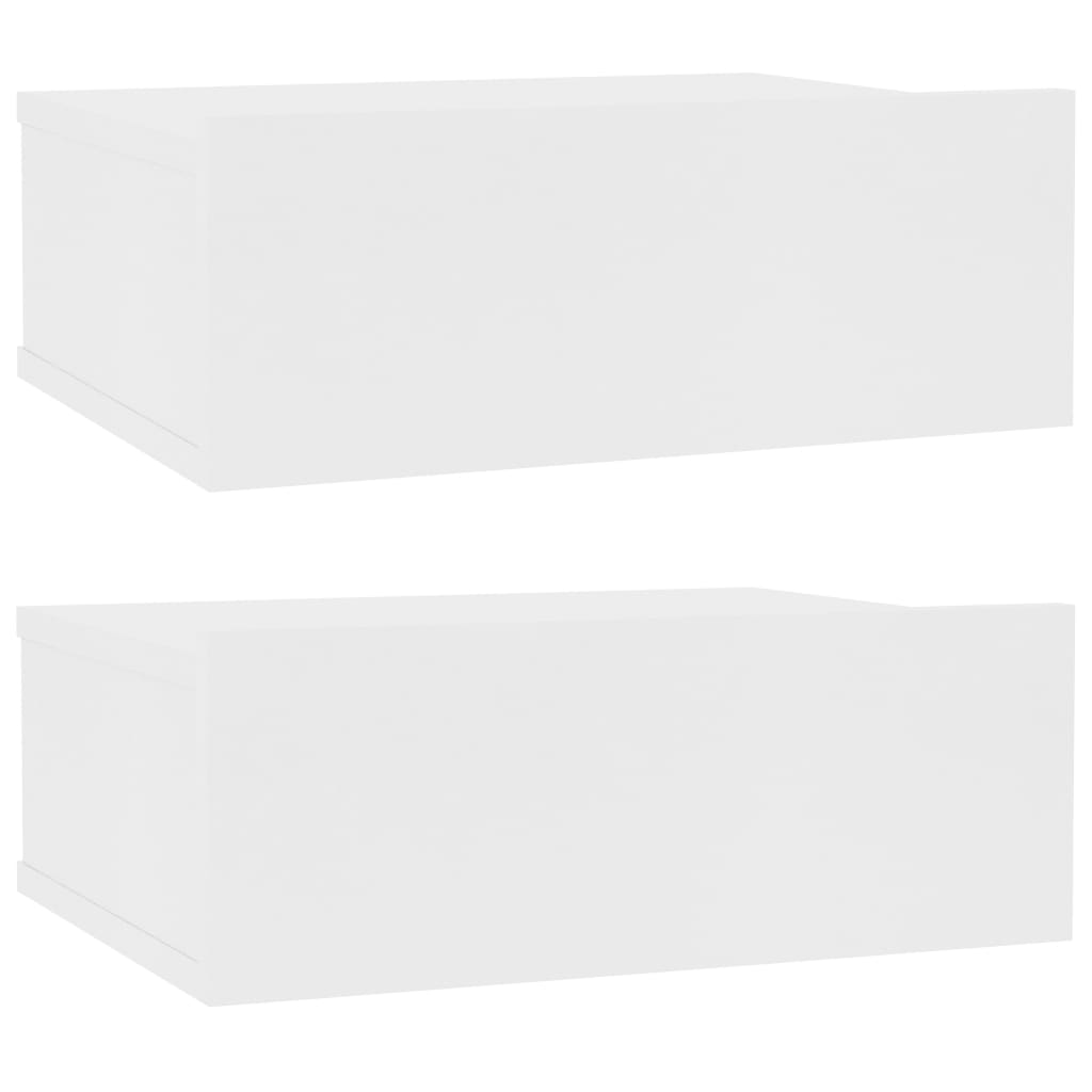 vidaXL Nástěnné noční stolky 2 ks bílé 40 x 30 x 15 cm dřevotříska