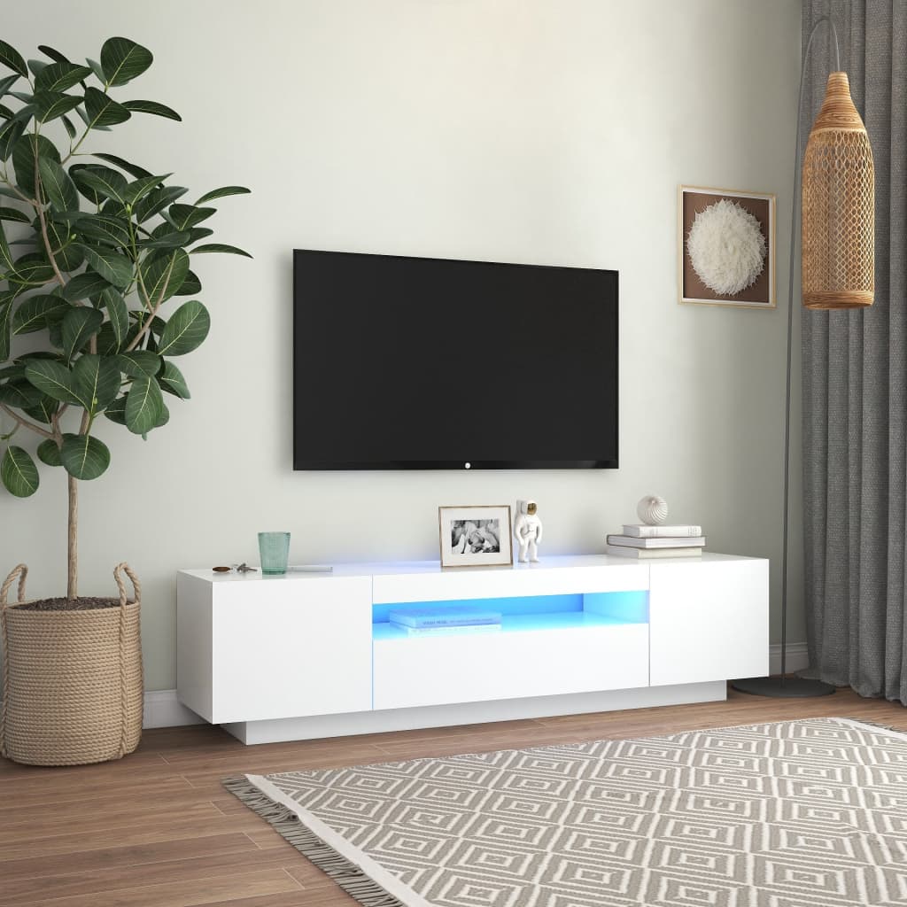 vidaXL TV skříňka s LED osvětlením bílá 160 x 35 x 40 cm