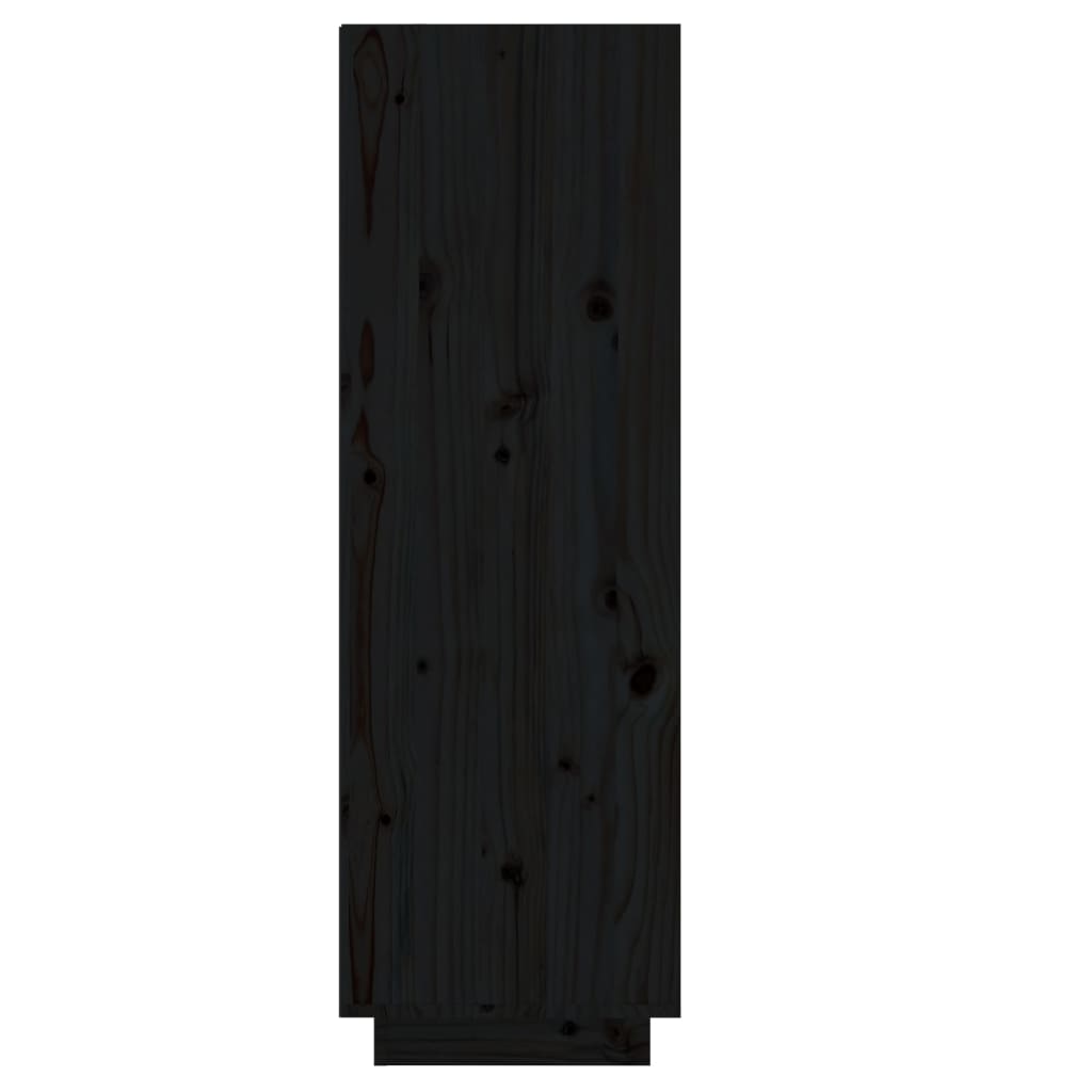 vidaXL Botník černý 34 x 30 x 105 cm masivní borové dřevo