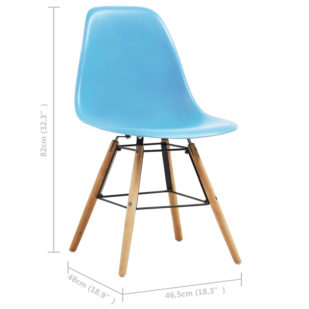 vidaXL Jídelní židle 4 ks modré plast