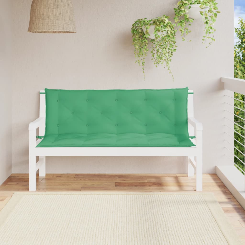 vidaXL Podušky na zahradní lavici 2 ks zelené 150x50x7 cm látka oxford