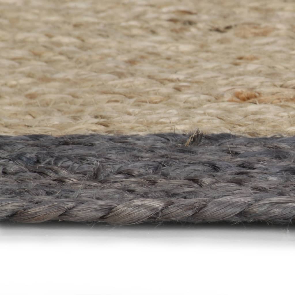vidaXL Ručně vyrobený koberec z juty s tmavě šedým okrajem 120 cm