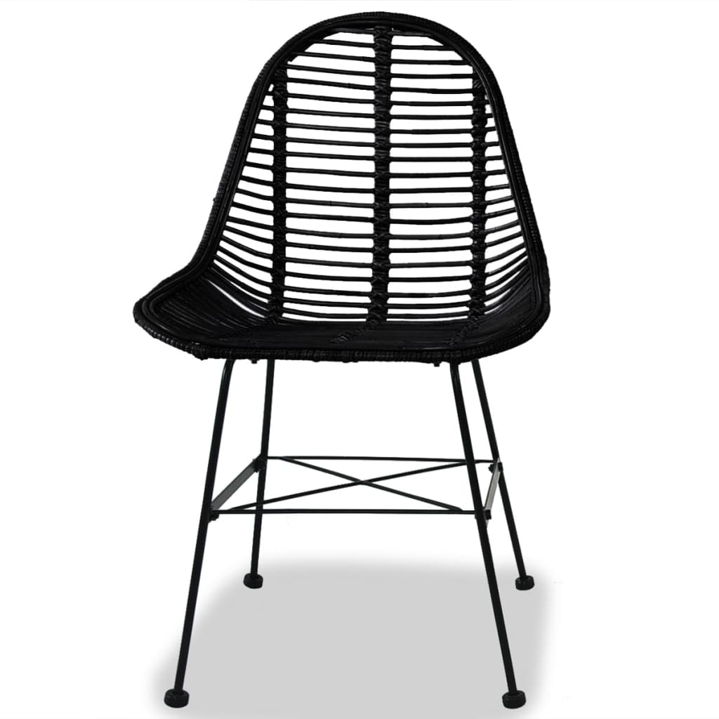 vidaXL Jídelní židle 4 ks černé přírodní ratan