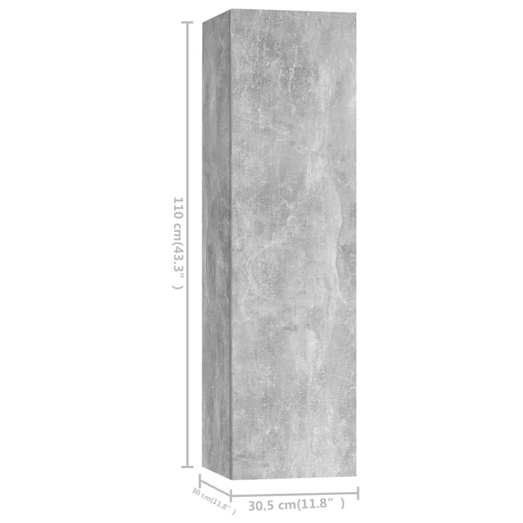vidaXL 5dílný set TV skříněk betonově šedý dřevotříska