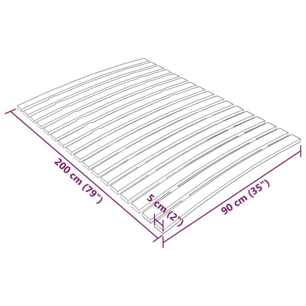 vidaXL Lamelový rošt postele se 17 lamelami 90 x 200 cm