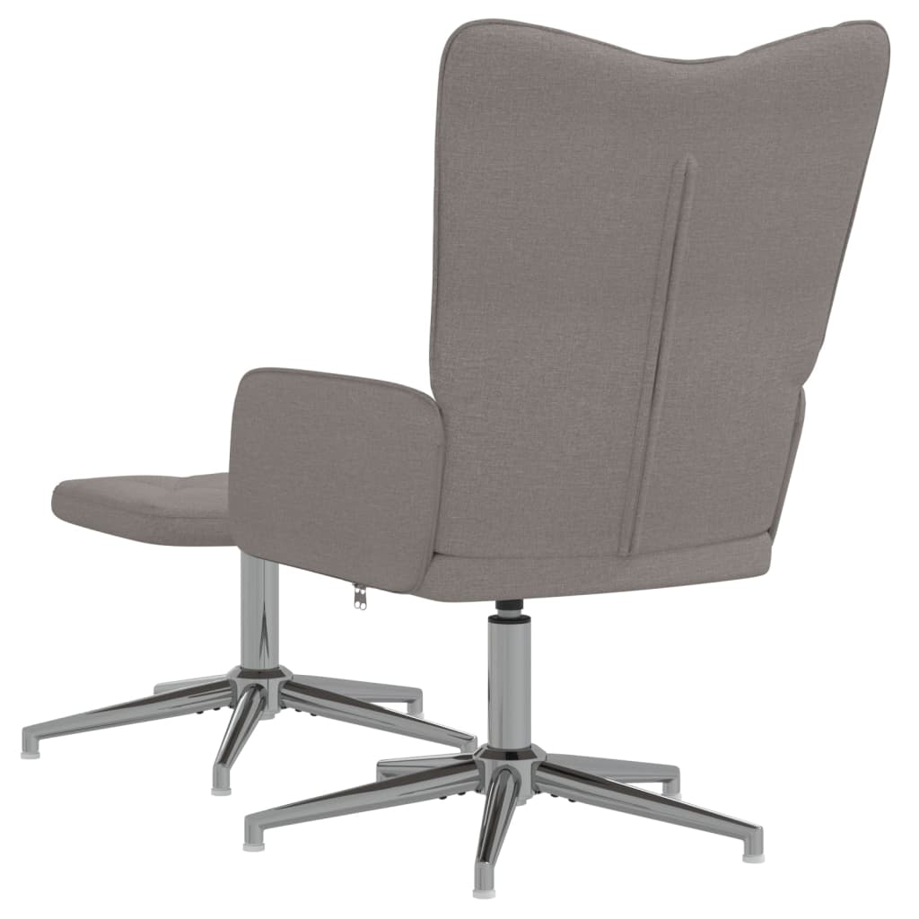 vidaXL Relaxační křeslo se stoličkou taupe textil