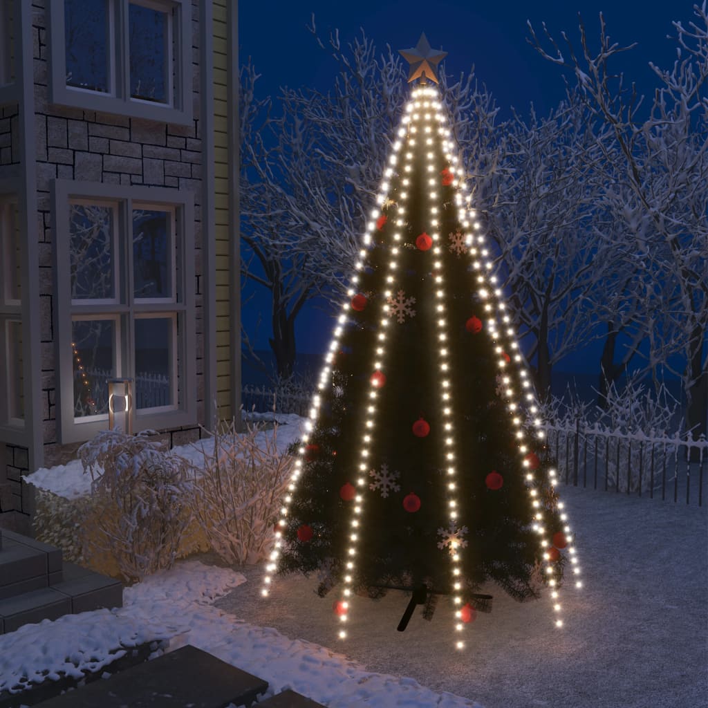 vidaXL Světelná síť na vánoční stromek 400 studených bílých LED 400 cm
