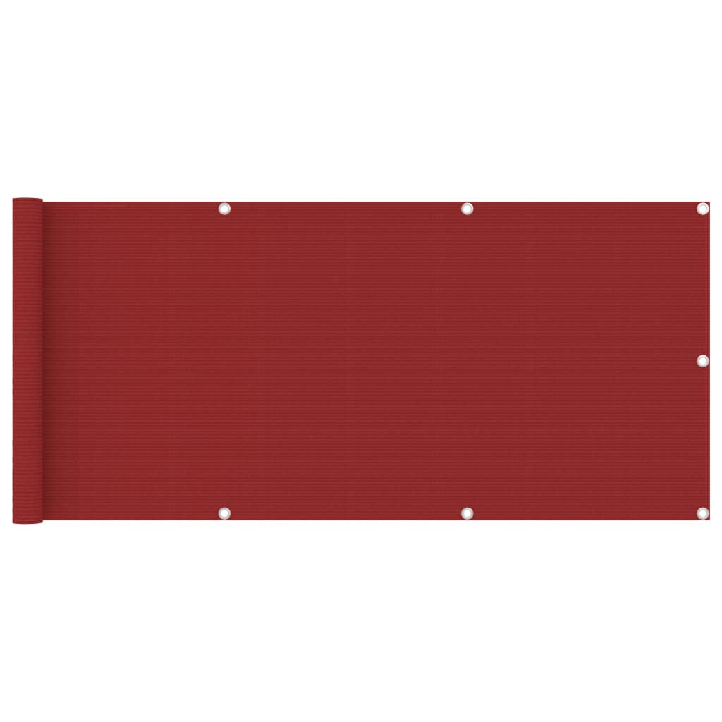 vidaXL Balkonová zástěna červená 75 x 400 cm HDPE