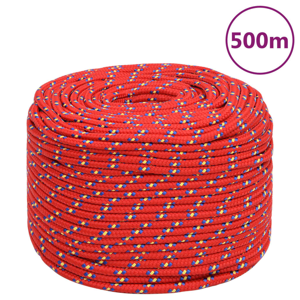 vidaXL Lodní lano červené 10 mm 500 m polypropylen