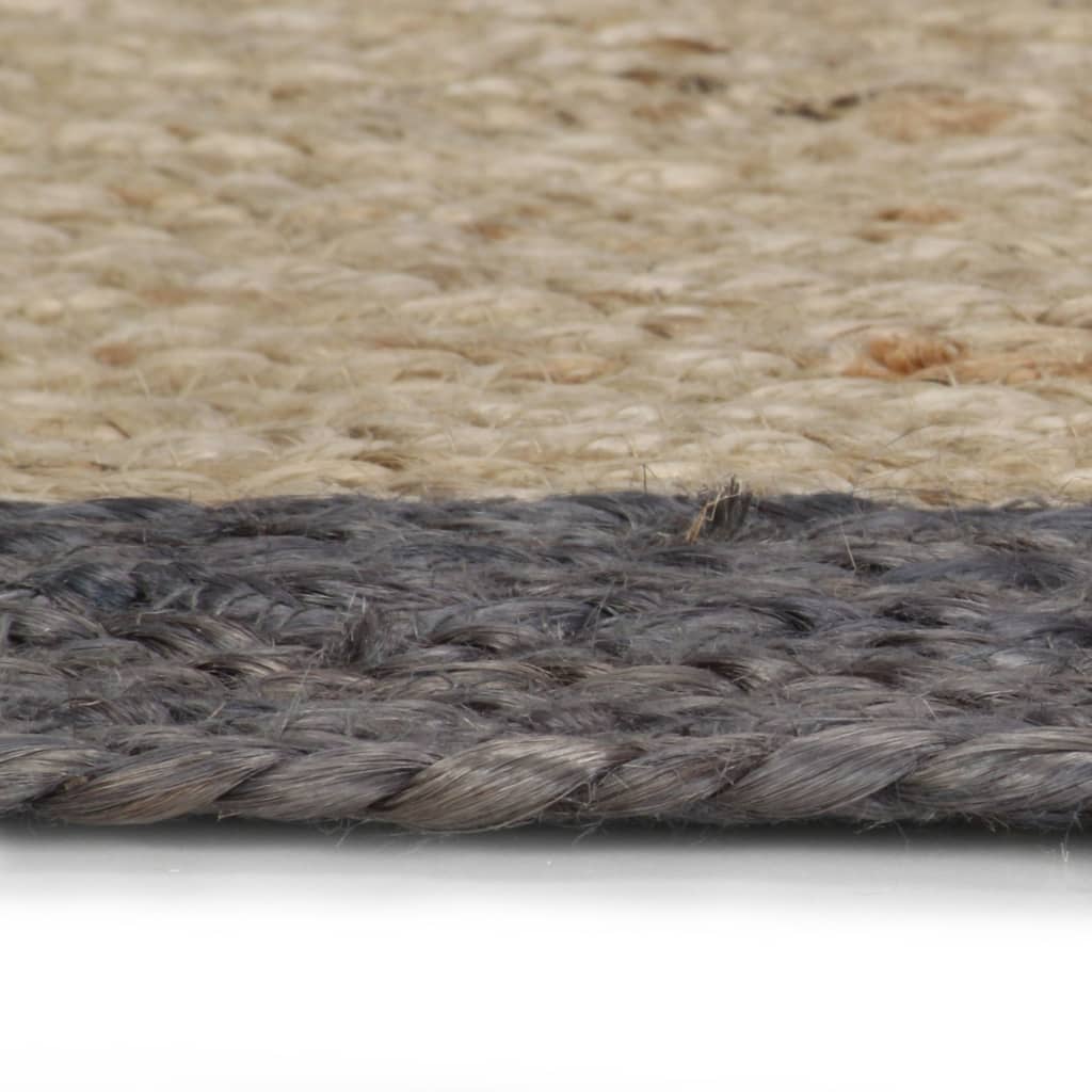 vidaXL Ručně vyrobený koberec z juty s tmavě šedým okrajem 90 cm