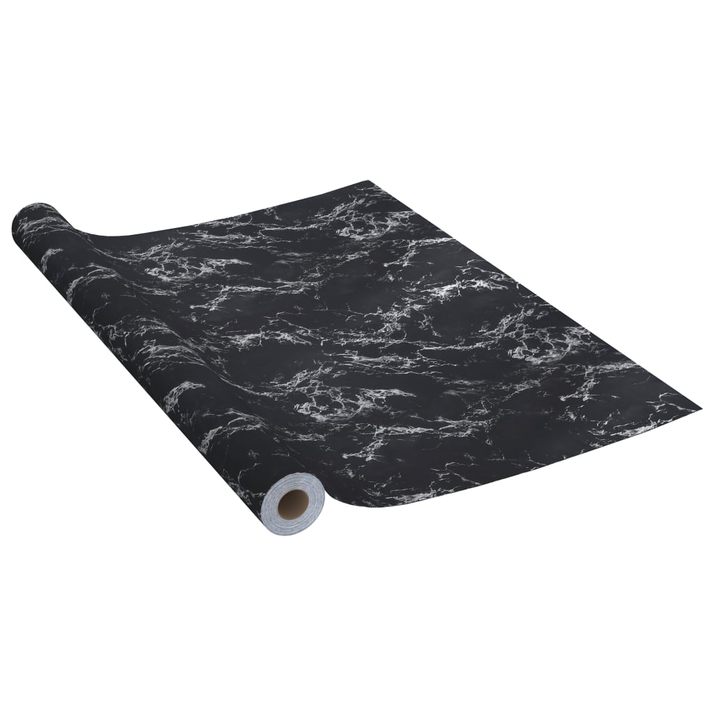 vidaXL Samolepící tapeta na nábytek černý kámen 500 x 90 cm PVC