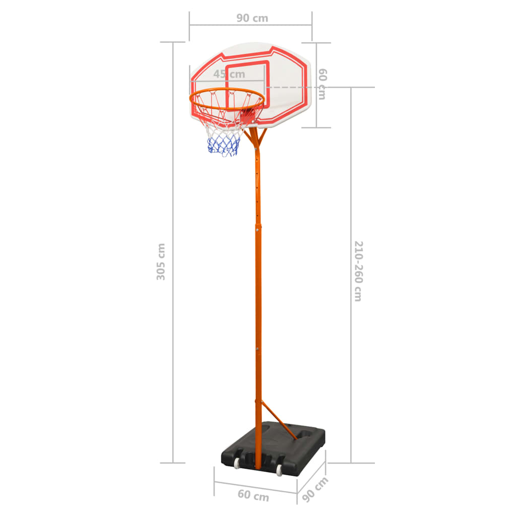 vidaXL Sada basketbalového koše 305 cm