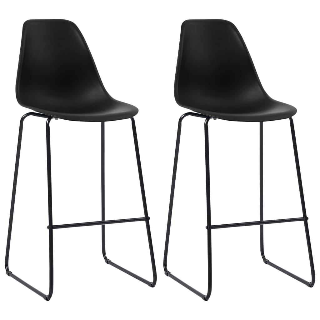 vidaXL Barové židle 2 ks černé plast