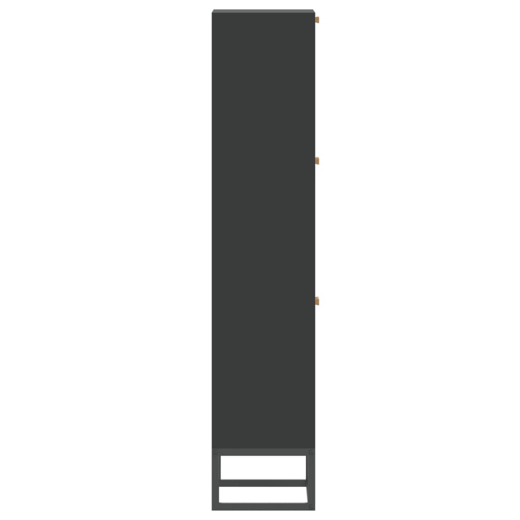 vidaXL Botník černý 52 x 25 x 120 cm kompozitní dřevo