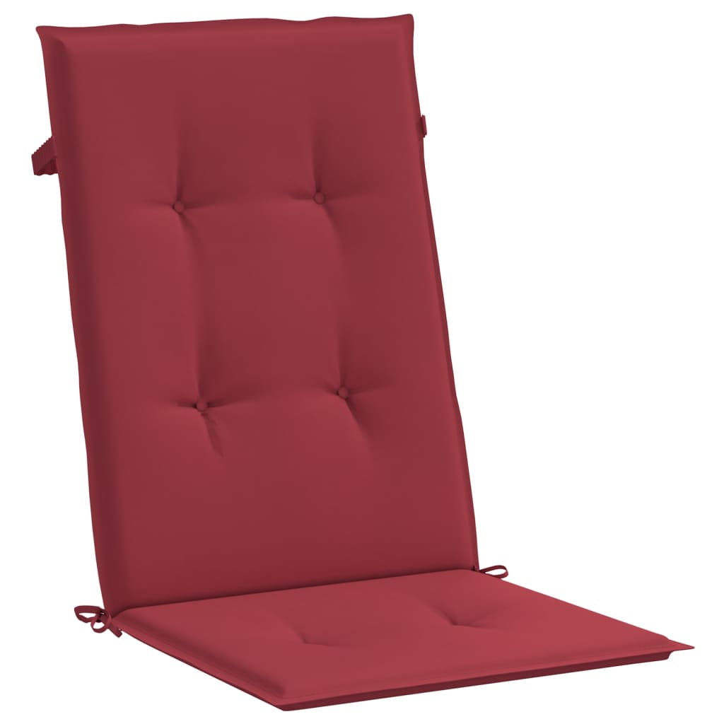 vidaXL Podušky na židli vysoké opěradlo 6 ks vínové 120x50x3 cm textil