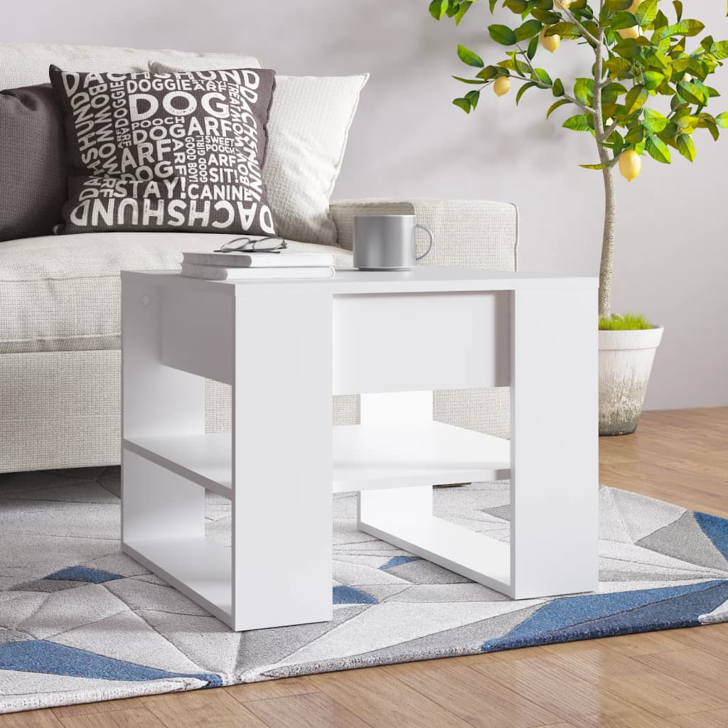 vidaXL Konferenční stolek bílý 55,5 x 55 x 45 cm kompozitní dřevo