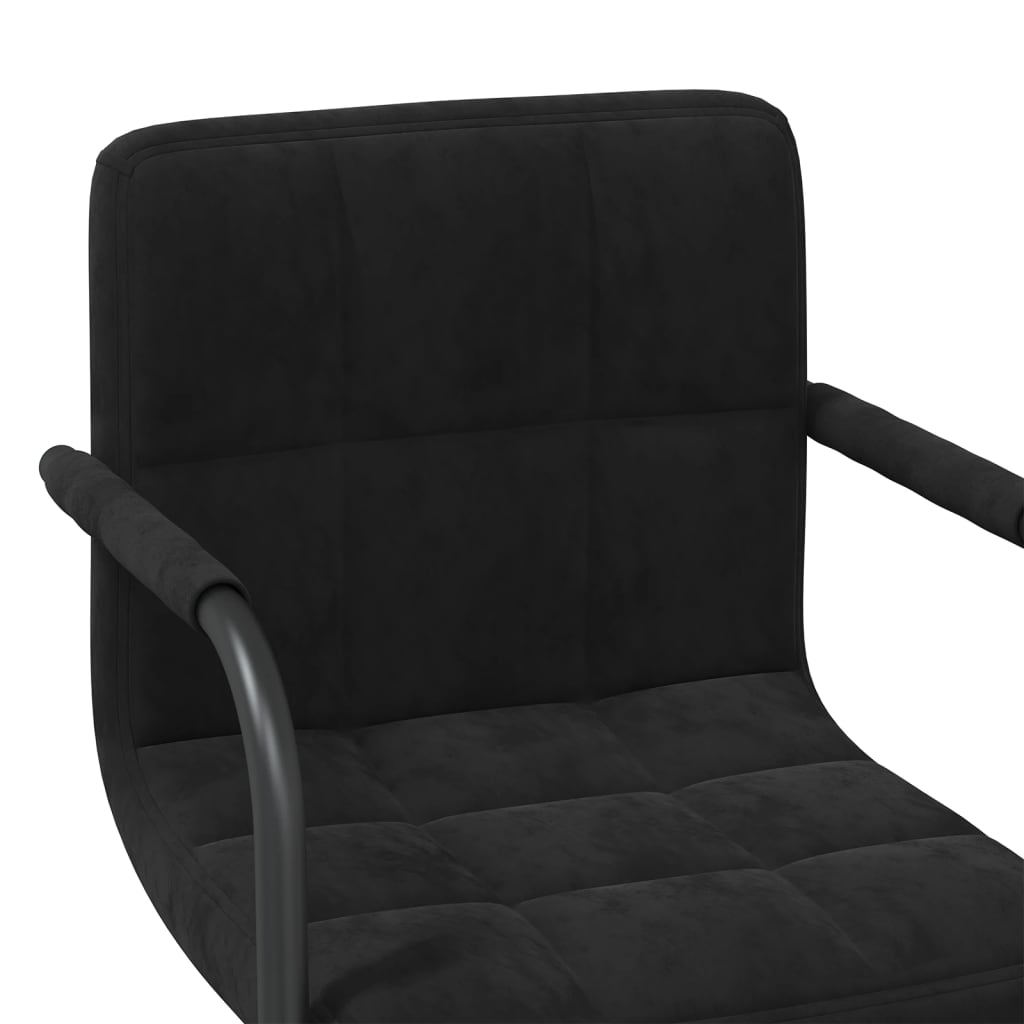vidaXL Jídelní židle černá samet