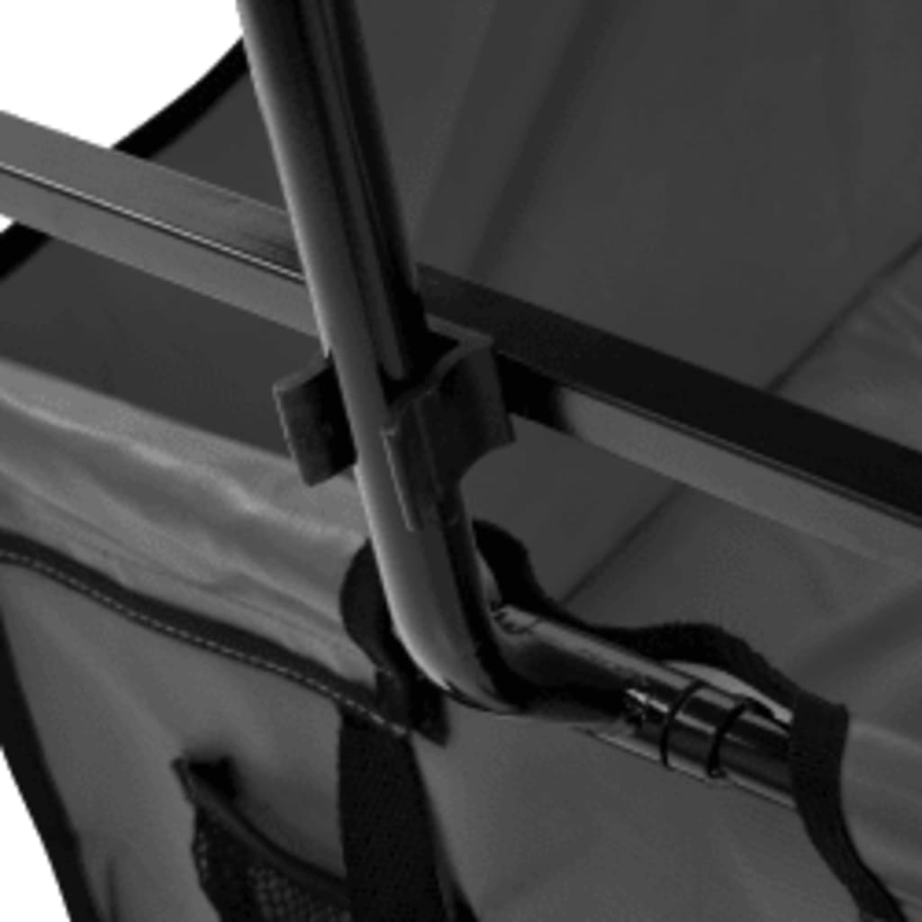 vidaXL Skládací ruční vozík se stříškou ocel šedý