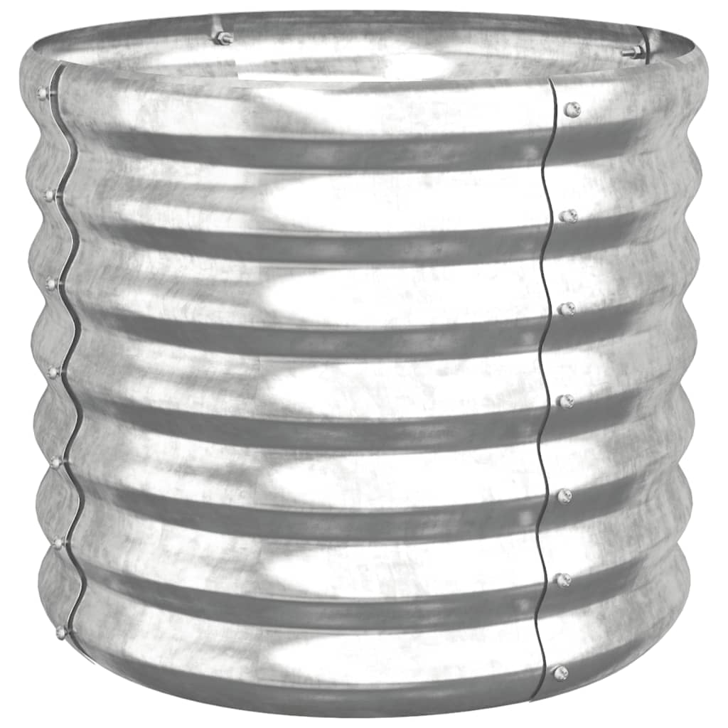 vidaXL Zahradní truhlík práškově lakovaná ocel 40x40x36 cm stříbrný