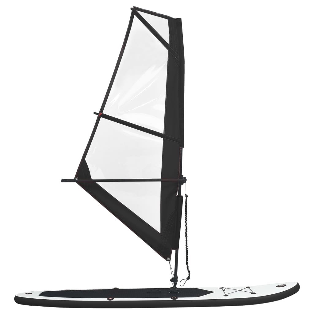 vidaXL Nafukovací Stand Up Paddleboard s plachtou černo-bílý
