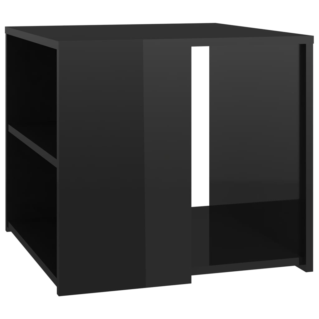 vidaXL Odkládací stolek černý s vysokým leskem 50x50x45 cm dřevotříska