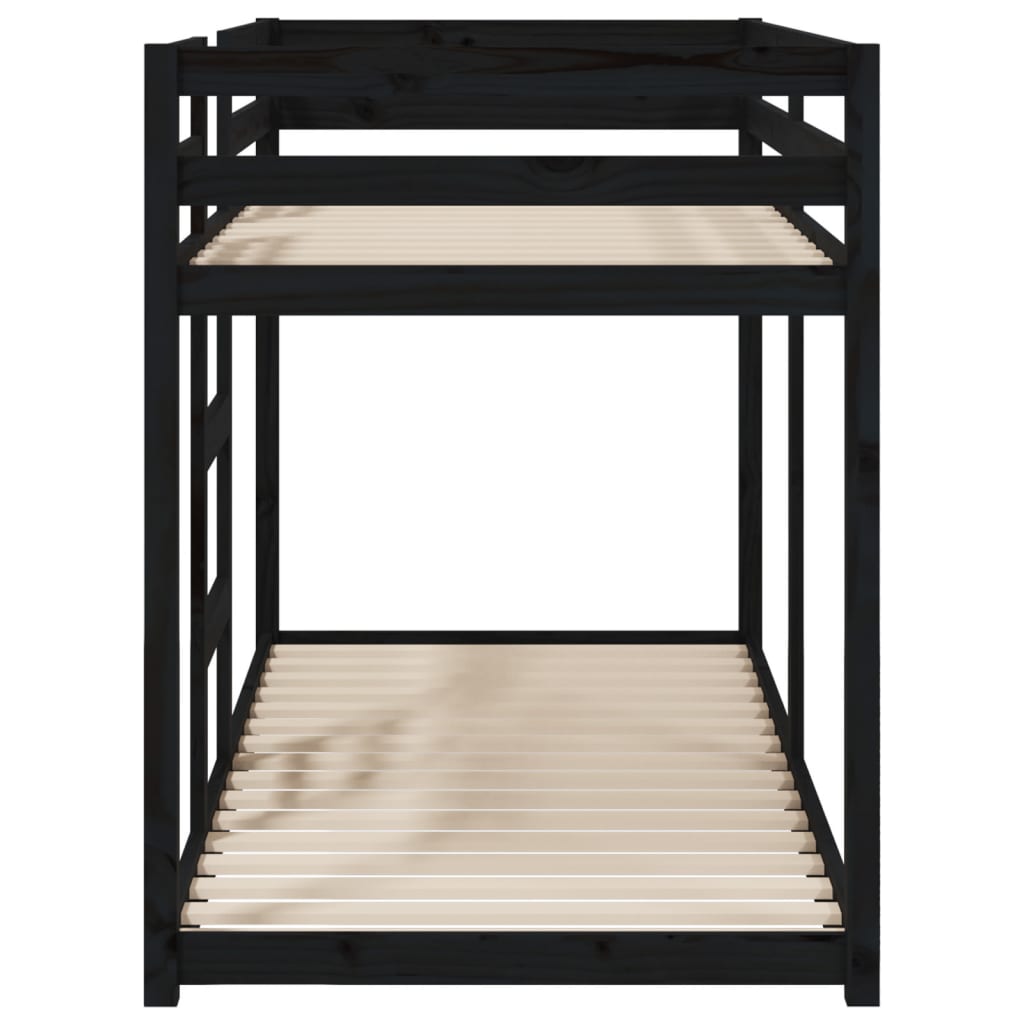 vidaXL Patrová postel černá 80 x 200 cm masivní borové dřevo
