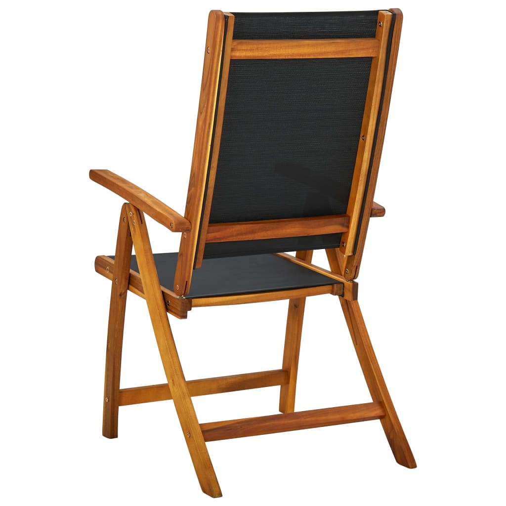 vidaXL Skládací zahradní židle 4 ks masivní akáciové dřevo a textilen