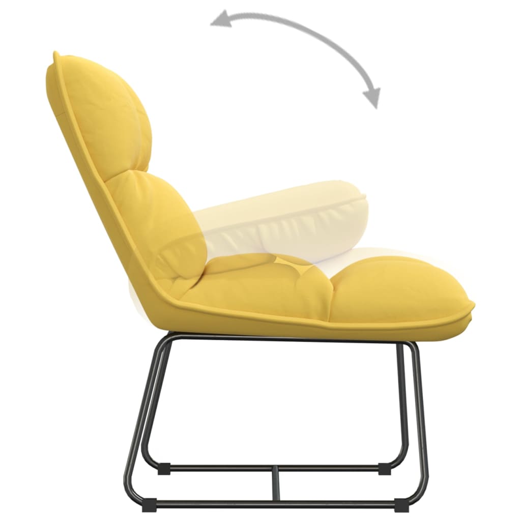 vidaXL Relaxační křeslo s kovovým rámem žluté samet